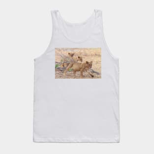 Three Wild African Lion Cubs Tank Top